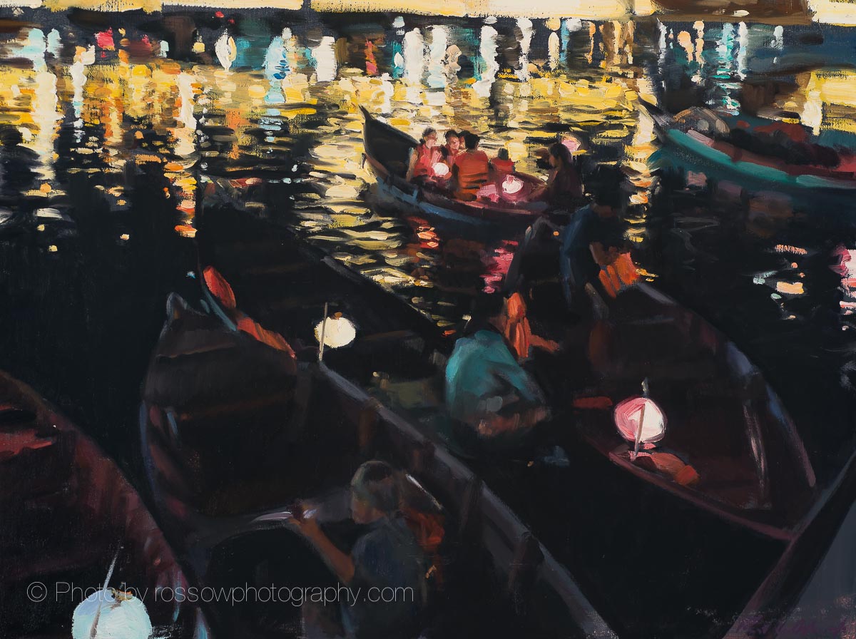 Thu Bon River, Hanoi painting by Paul Oxborough