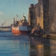 On the Waterfront, Redhook, Brooklyn-24x30-painting by Joe Paquet-