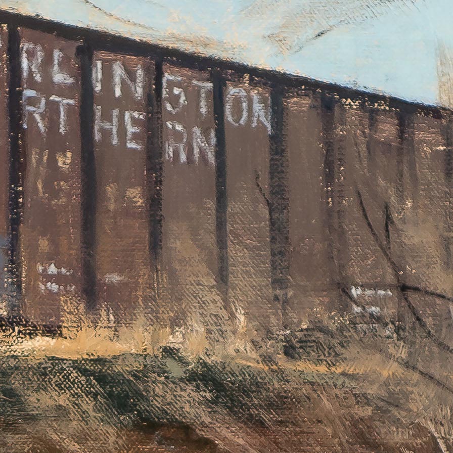 Rail-Stone-and-Steel-30x24-painting by-Joe Paquet-detail-200501