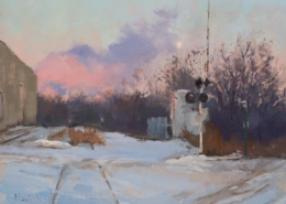 Winter Crossing 11x14-Painting by-Mary McLean