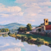 Evening on the Arno 36x50-painting by Joe Paquet