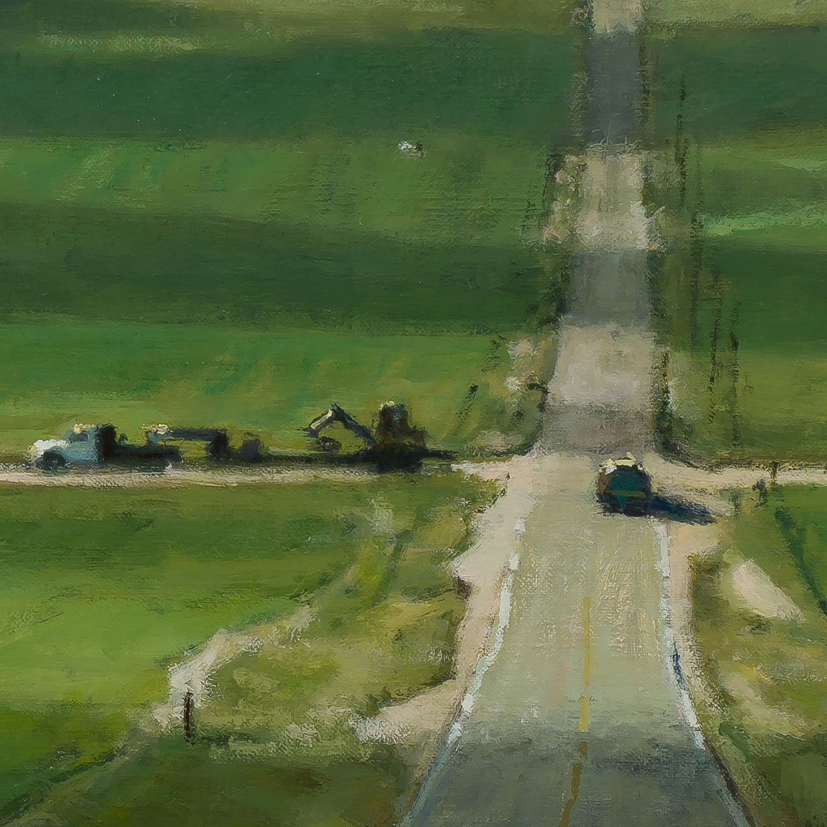 Foothills Crossroad 12x24 painting by Carl Bretzke