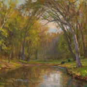 Marty's Pond In Spring-painting by Mary Pettis
