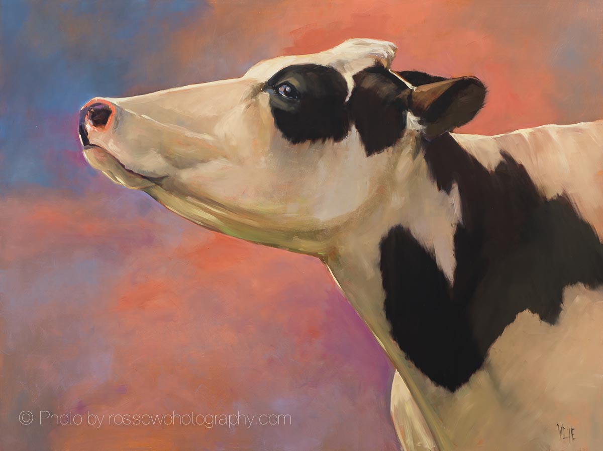 Cow Portrait Cow oil painting Farm Animal Painting Cattle Painting Cow Wall Decor Cow Art Painting Plein air painting