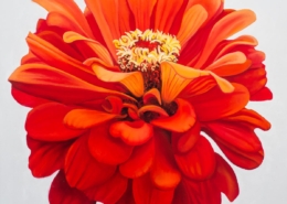 Zinnia-painting by Leanne Hanson
