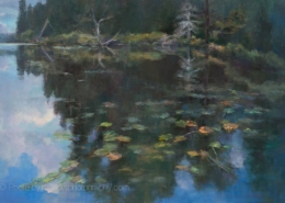 Northwoods Lake - painting by Sue Wipf photographed by Mitch Rossow