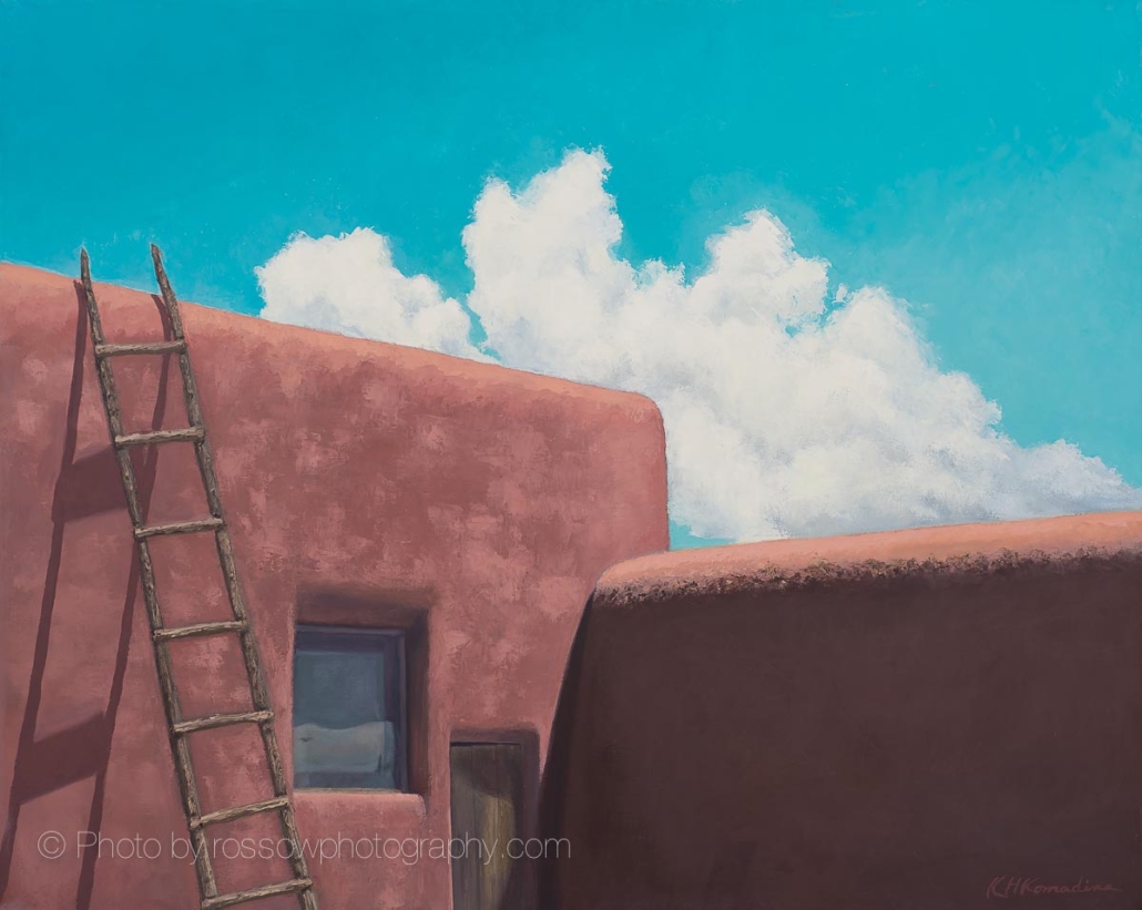 Clouds of Abiquiu-painting by Kevin Komadina-photographed by Mitch Rossow