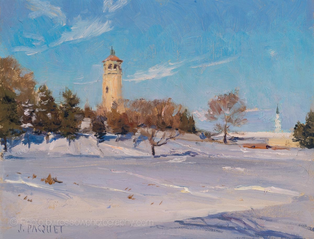 First Snow, Saint Paul-8x10.5 - painting by Joe Paquet photographed by Mitch Rossow