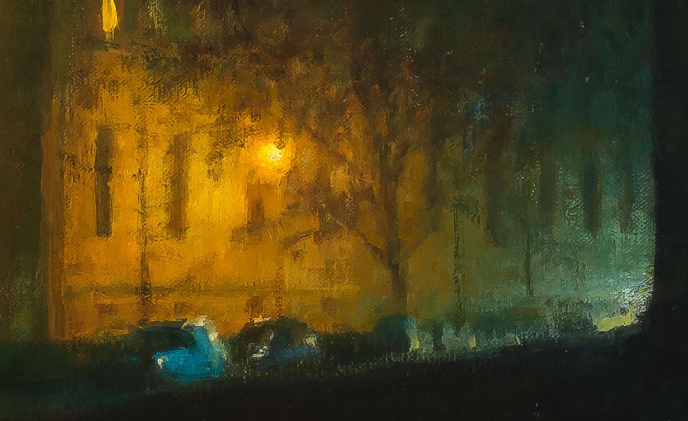 Loring Hill Nocturne-painting byCarl Bretzke photographed by Mitch Rossow -detail-210128