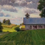 Schoolhouse in Shadow 8x12 - painting by Joe Paquet photographed by Mitch Rossow