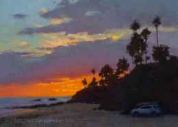 Dusk Approaches 9x12 - painting by Carl Bretzke photographed by Mitch Rossow