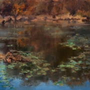 Fall at Maria State Park - painting by Sue Wipf photographed by Mitch Rossow