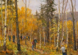 Hikers in the Woods - painting by Mary Pettis photographed by Mitch Rossow