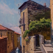 Narrow Street 8x12 - painting by Joe Paquet photographed by Mitch Rossow