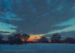 Winter Field, Late Dusk-painting by Carl Bretzke-210331