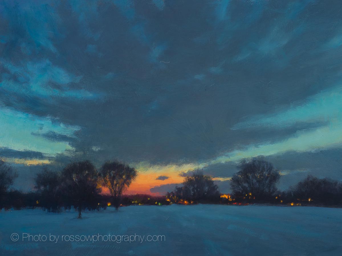 Winter Field, Late Dusk-painting by Carl Bretzke-210331