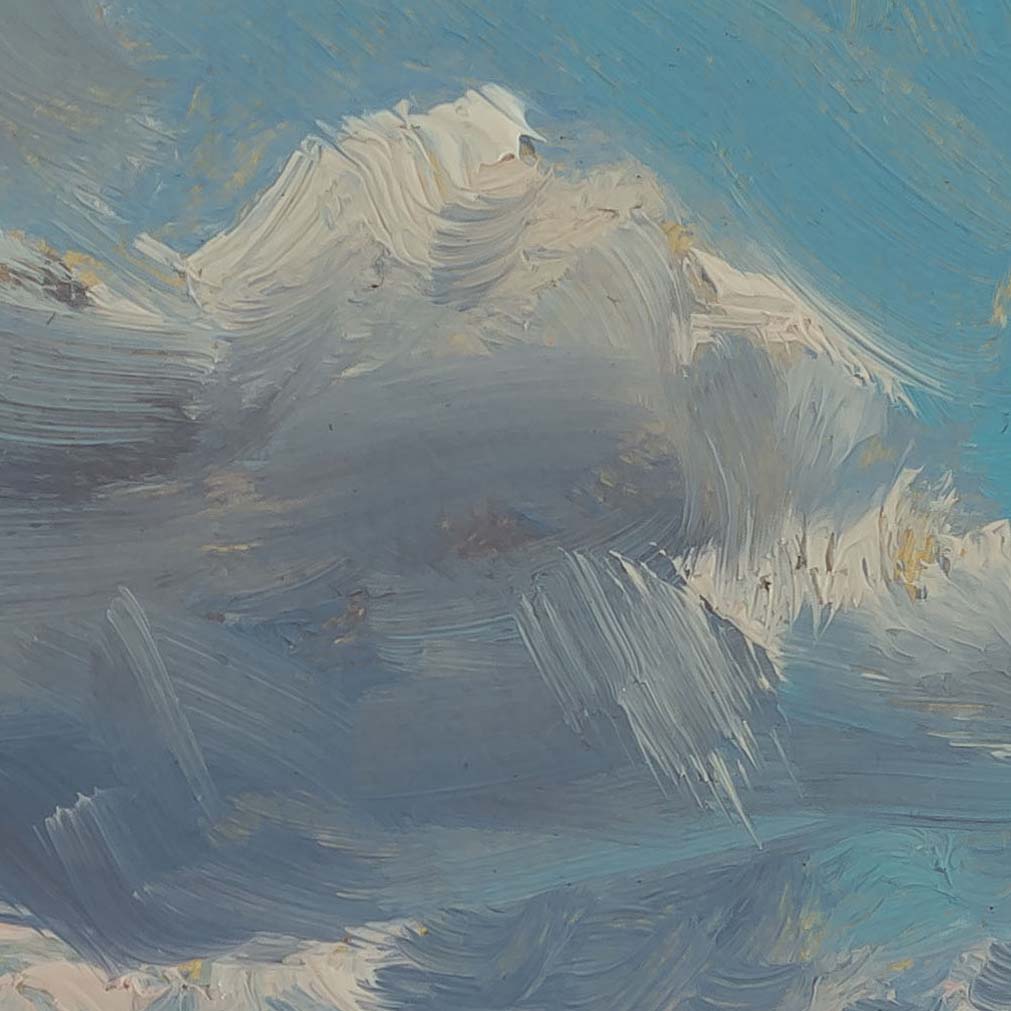 Clouds + Sun Padula 8x10 - painting by Joe Paquet photographed by Mitch Rossow - detail