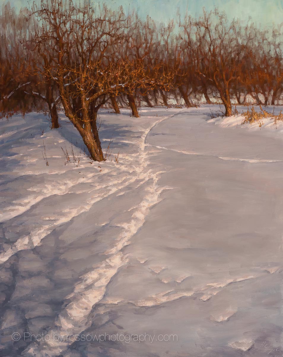 February Footsteps - painting by Hannah Heyer photographed by Mitch Rossow