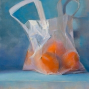 Oranges in a Bag - painting by Allison Conyers photographed by Mitch Rossow
