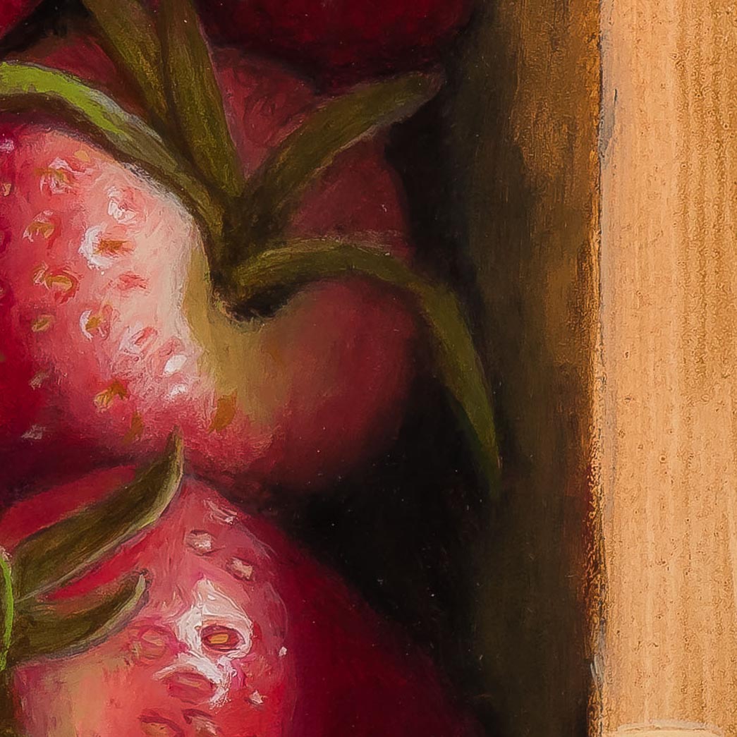 Strawberries and Cream - painting by James Vose photographed by Mitch Rossow -detail