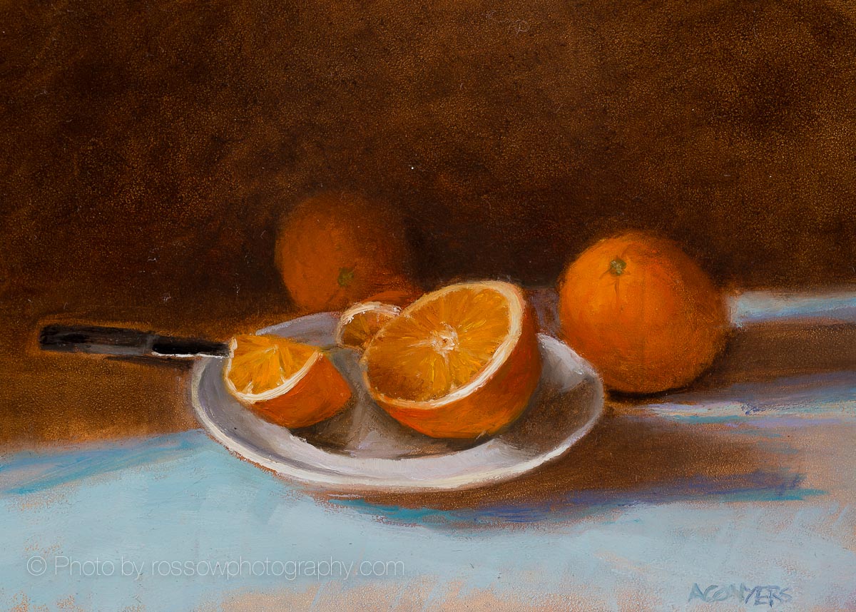 Allison Conyers painting photographed by Mitch Rossow - Cut Oranges