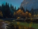 Carl Bretzke painting photographed by Mitch Rossow - Morning Light at River's Bend
