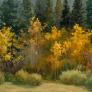 Cheryl LeClair-Sommer painting photographed by Mitch Rossow - Autumn Splendor