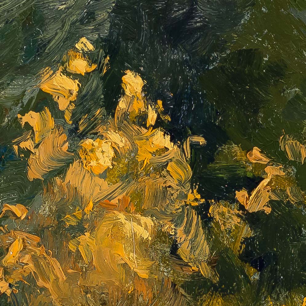 Cheryl LeClair-Sommer painting photographed by Mitch Rossow - Autumn Splendor - detail