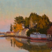 Joe Paquet painting photographed by Mitch Rossow - First Light, Port Wing 8x12