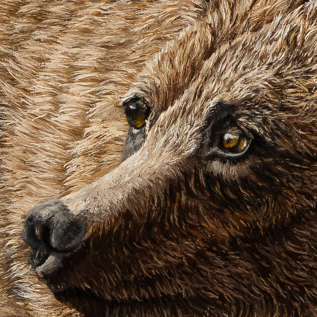 Johanna Lerwick painting photographed by Mitch Rossow - High Mountain Grizzly - detail