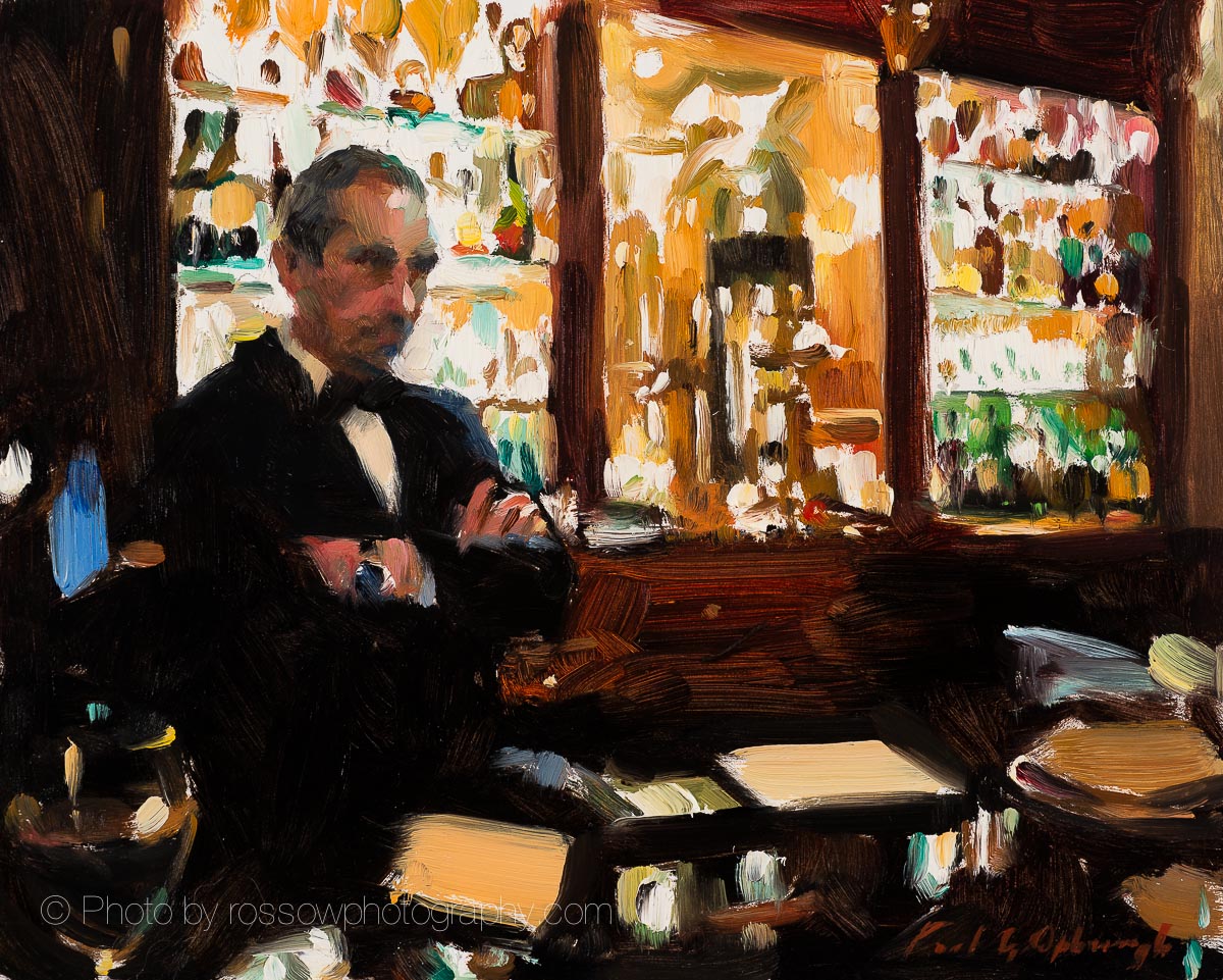 Paul Oxborough painting photographed by Mitch Rossow - Alvear Palace Bar 8x10