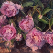 Sue Wipf painting photographed by Mitch Rossow - June's Peonies