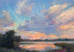 Sue Wipf painting photographed by Mitch Rossow - Sunset Glory