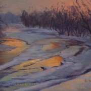 Cheryl LeClair-Sommer painting photographed by Mitch Rossow - Early Spring Thaw