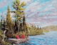 Dan Olson painting photographed by Mitch Rossow - East Bearskin Lake