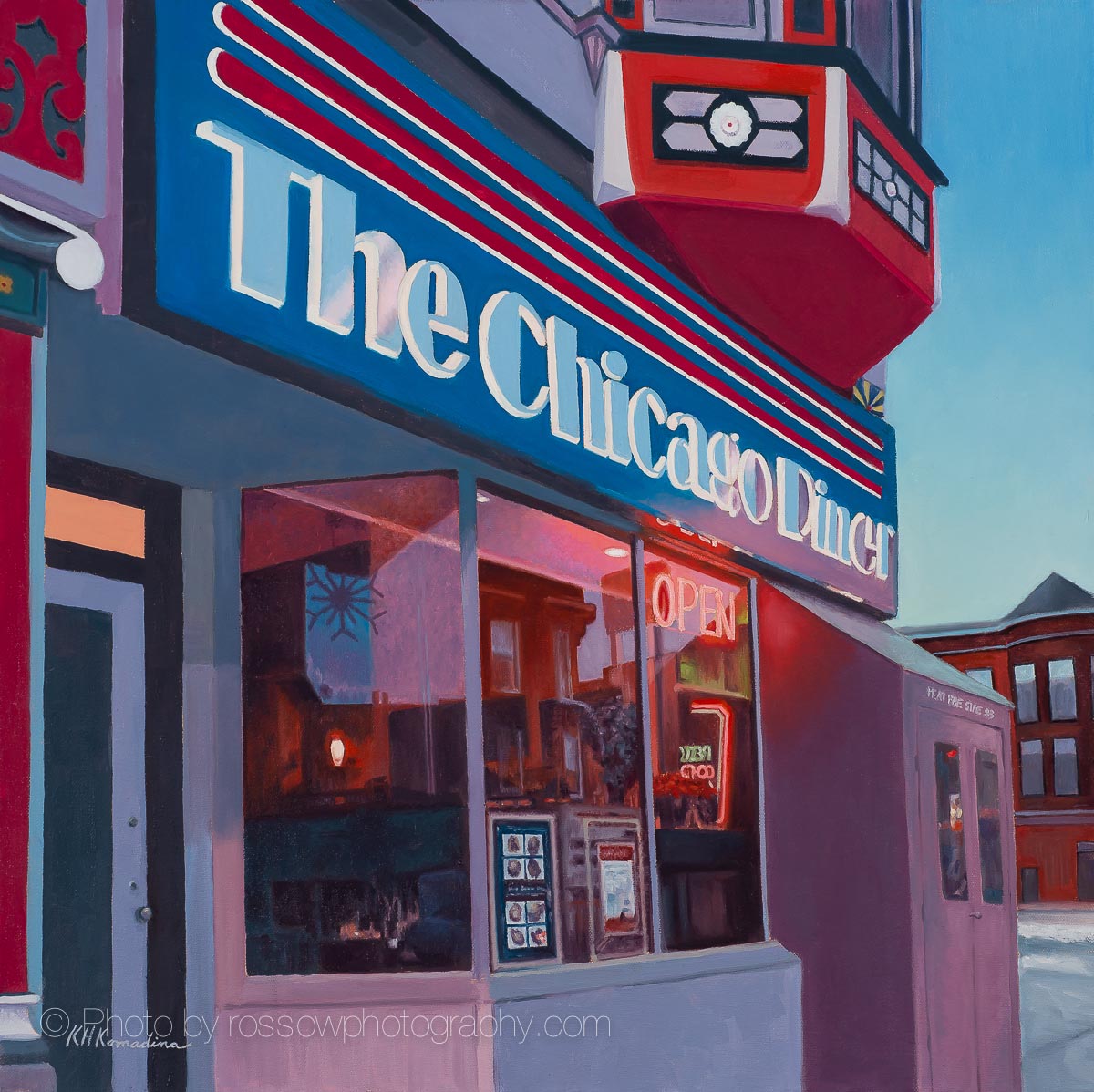 Kevin Komadina painting photographed by Mitch Rossow - Chicago Diner