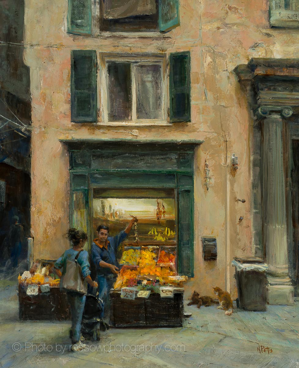 Mary Pettis painting photographed by Mitch Rossow - Midday in Genoa 22x18