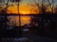 Carl Bretzke painting photographed by Mitch Rossow - Sun Setting Over Frozen Lake 18x24