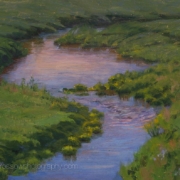 Cheryl LeClair-Sommer painting photographed by Mitch Rossow - Belle Creek Reflections