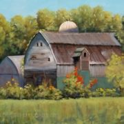 Pat Duncan painting photographed by Mitch Rossow - Faded Barn