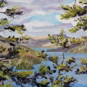 Dan Olson painting photographed by Mitch Rossow - View From Honeymoon Bluff