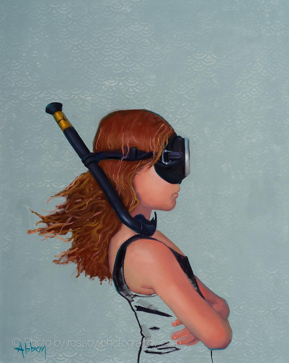 Jane Grant-Abban painting photographed by Mitch Rossow - One Day I'll Be A Deep Sea Diver ‐ Canvas ‐ 30 x 24