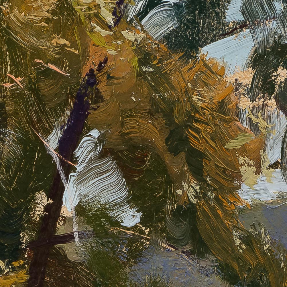 Joe Paquet painting photographed by Mitch Rossow - Spring, Cottonwood Canyon 8x10 - detail