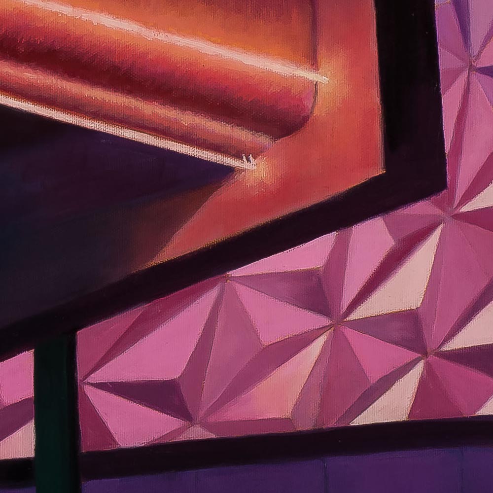 Kevin Komadina painting photographed by Mitch Rossow - EPCOT - detail