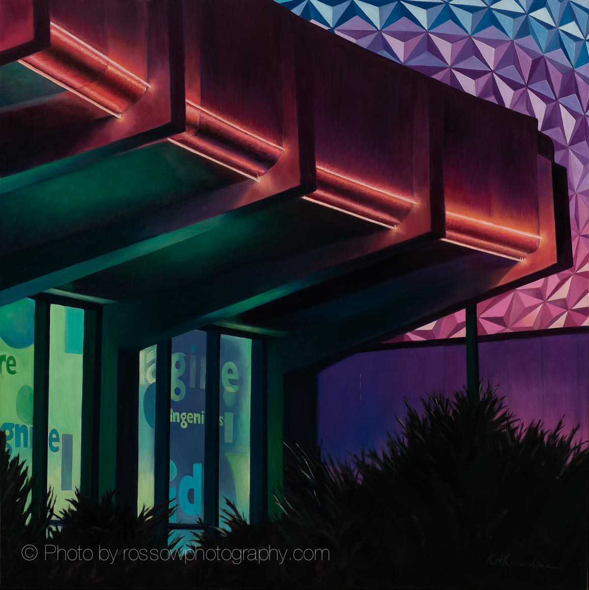 Kevin Komadina painting photographed by Mitch Rossow - EPCOT