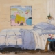 Mary McLean painting photographed by Mitch Rossow - Blue Bed