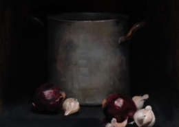 John Wegner painting photographed by Mitch Rossow - Onion Pot in Shadow