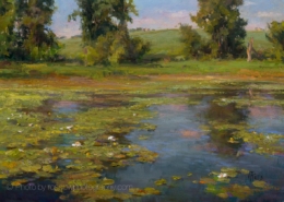 Mary Pettis painting photographed by Mitch Rossow - Peaceful Afternoon 14x20
