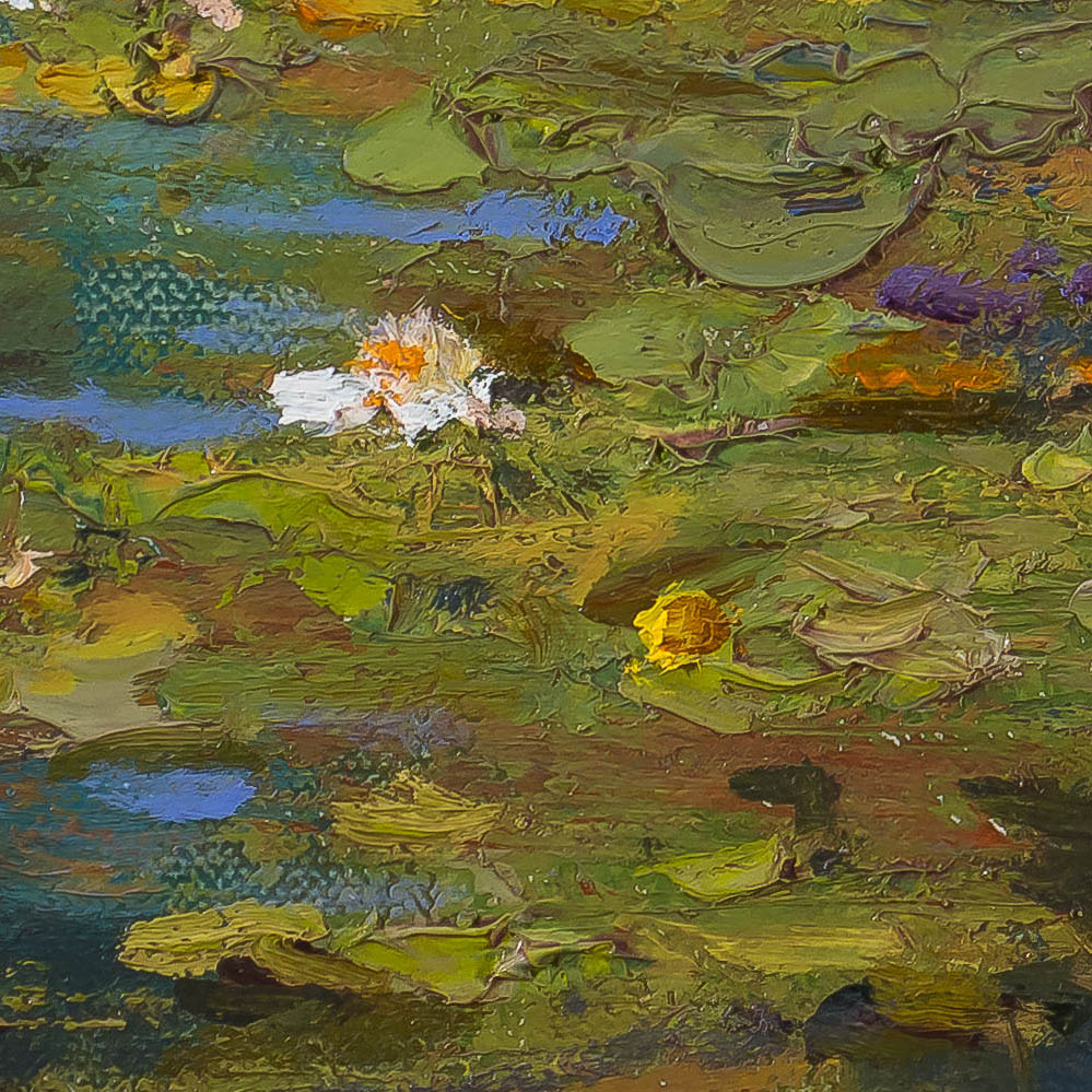 Mary Pettis painting photographed by Mitch Rossow - Peaceful Afternoon 14x20 - detail