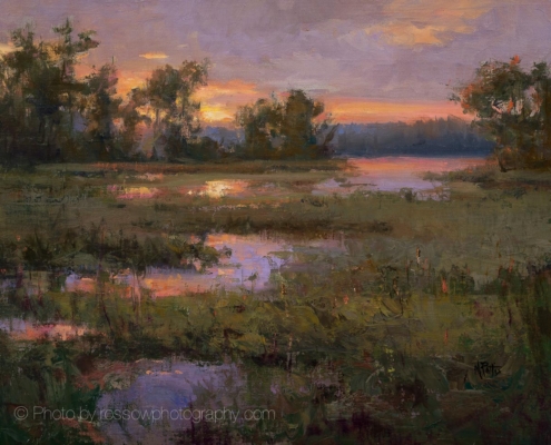Mary Pettis painting photographed by Mitch Rossow - Dancing Dawn 16x20